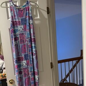 Tori Richard Multicolor Patchwork Maxi Dress